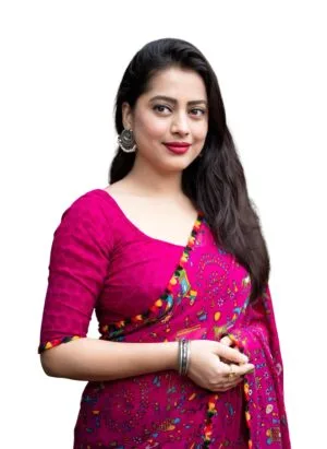 AARITRA FASHION Pure Soft Georgette saree printed saree with Mirror work