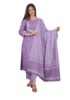 Women's Cotton Printed Straight Kurta With Palazzo & Dupatta Set With Handwork