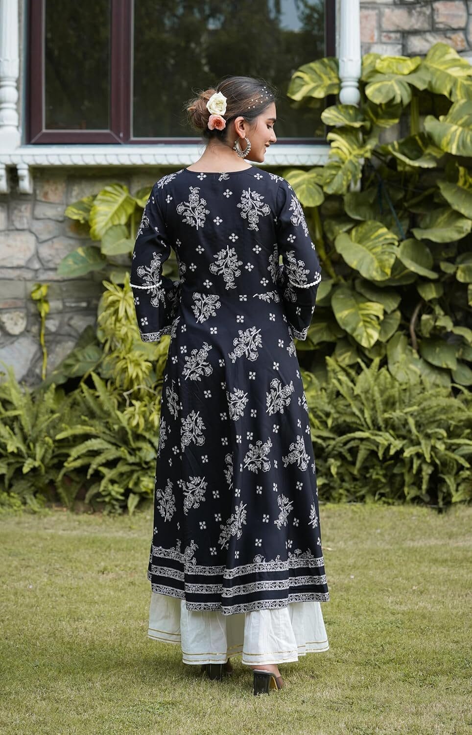 Women's Plus Size Rayon Floral Printed Angrakha Kurta for Women - Image 4
