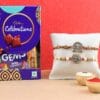 SFU E Com Cadbury Celebration Chocolates | Set of 2 Rakhi with Chocolates | Rakhi Cadbury Chocolate Hamper | Roli, Chawal, Chandan, Misri | 004