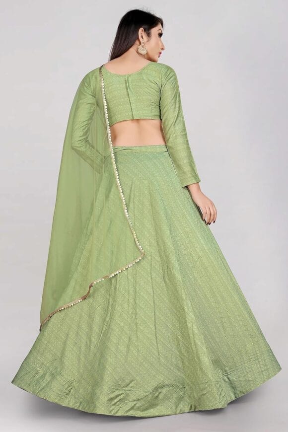 Blend Self Design Semi Stitched Lehenga Choli For Women/Girls (Free Size) - Image 2