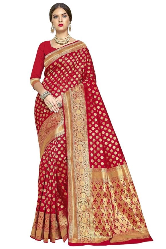 Glory Sarees Women's Kanchipuram Art Silk Saree With Blouse Piece