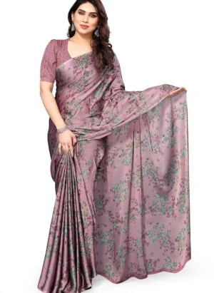 MIRCHI FASHION Women's Stylish Chiffon Floral Printed Saree with Blouse Piece