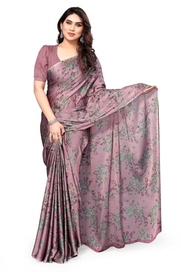 MIRCHI FASHION Women's Stylish Chiffon Floral Printed Saree with Blouse Piece