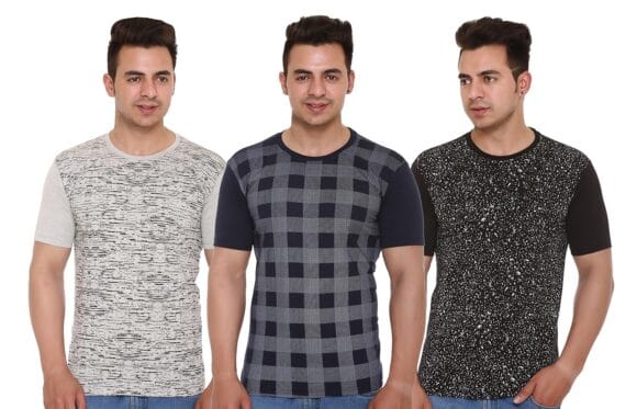 SHAUN Men T-Shirt (104MPrtd3_XNK38-$P_Pack of 3)