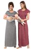 Standard Generic Fabme Cotton Blend Women Maxi Night Gown