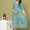 FASHDHUN Women's Cotton Floral Printed Anarkali Maternity Feeding Kurti/Gowns