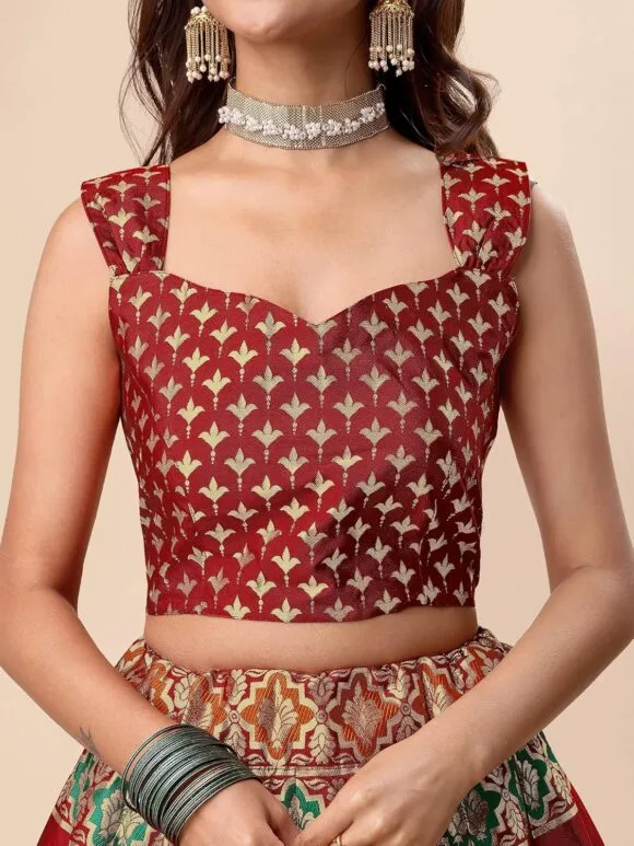 Jacquard Semi-Stitched Lehenga choli(Indra) - Image 5
